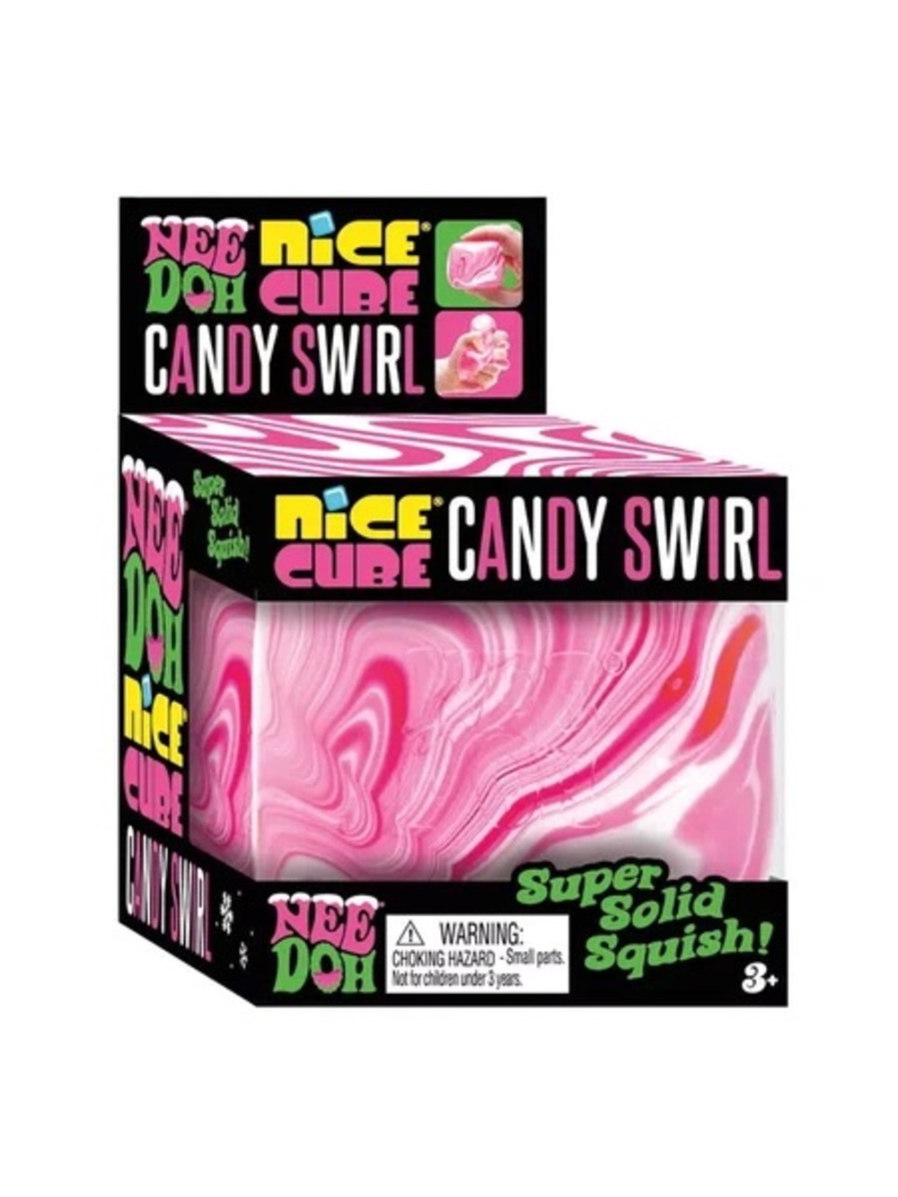 Nice Cube Candy Swirl Squishy - Pink & White